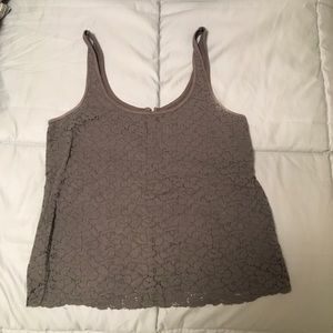 American Eagle- Grey lace tank top